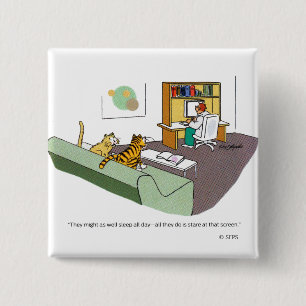 Cat Talk 2 Inch Square Button