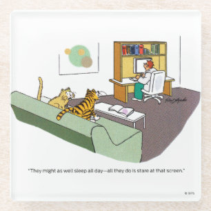 Cat Talk Glass Coaster