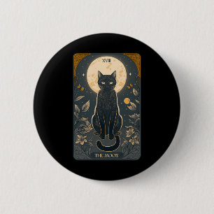 Cat Tarot Card, Moon Tarot Card Cat Mom Of Cats, C 2 Inch Round Button