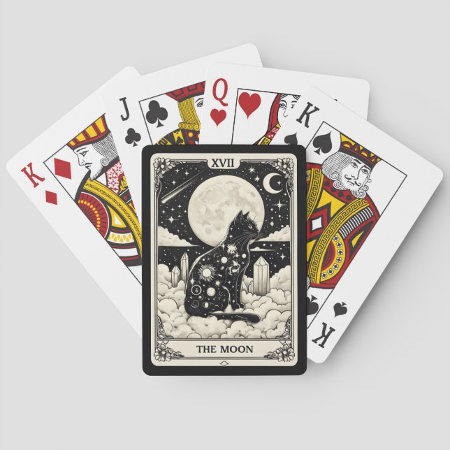 Cat Tarot Card The Moon Graphic (Back)