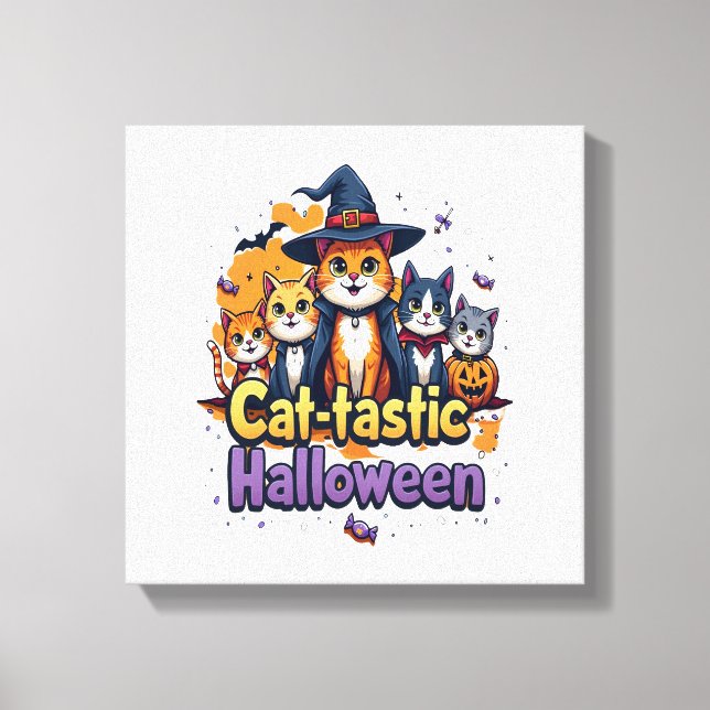 Cat-tastic Halloween Canvas Print (Front)