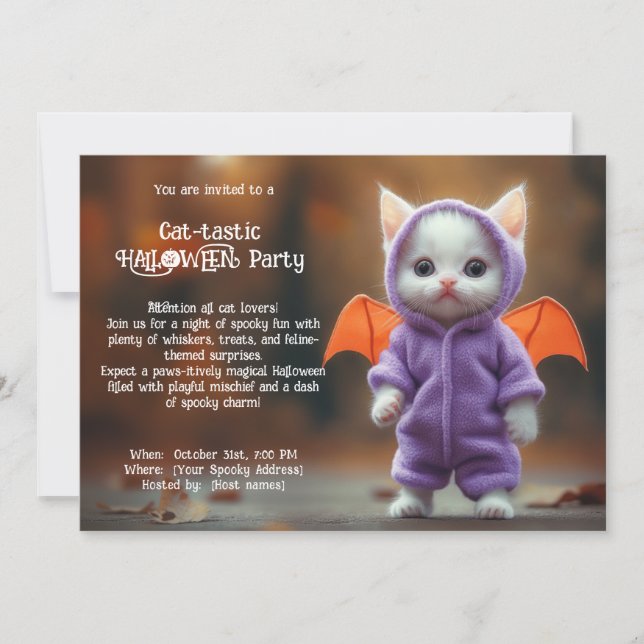 😺Cat - tastic  HALLOWEEN party Invitation (Front)