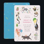 Cat-Tastic Kitty Cat Birthday Party Invitation<br><div class="desc">Calling all of you tiny cat lovers!  The design features cute illustrated cats with party hats,  gifts,  cupcakes and balloons. This adorable birthday party invitation is purrfect for a kids kitty cat themed birthday party.</div>