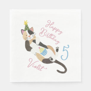 Cat-tastic Purrfect Birthday Party Custom Napkins
