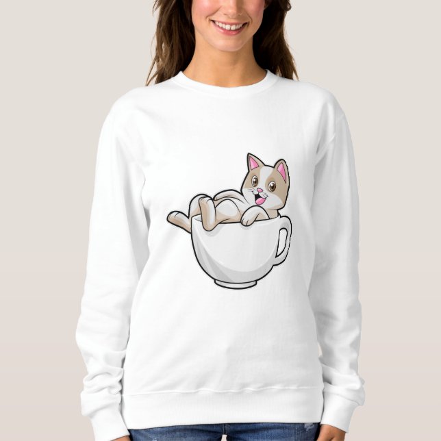 Cat Tea cup Sweatshirt (Front)