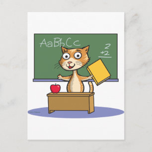 Cat Teacher Postcard