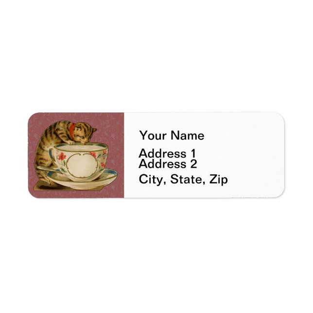 Cat Teacup Cute Vintage Victorian Pet Classic (Front)