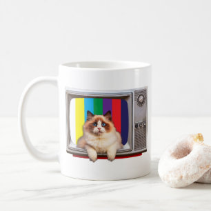 Cat Television Cat Lovers, Television Watchers Coffee Mug