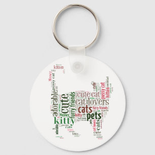 Cat text design keychain