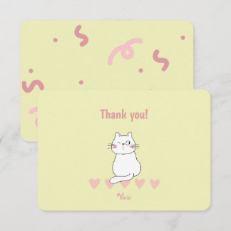 Cat Thank You Birthday Party Card