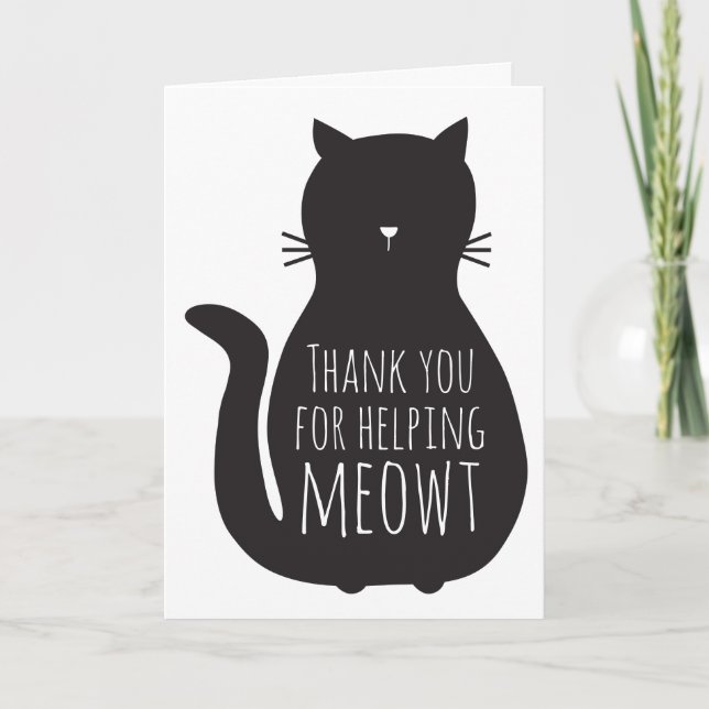 Cat Thank You Volunteer Appreciation Card (Front)
