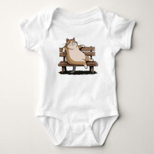 Cat The Bench Sitter Baby Bodysuit