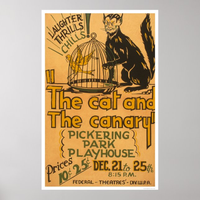 Cat & The Canary 1940 WPA Poster (Front)