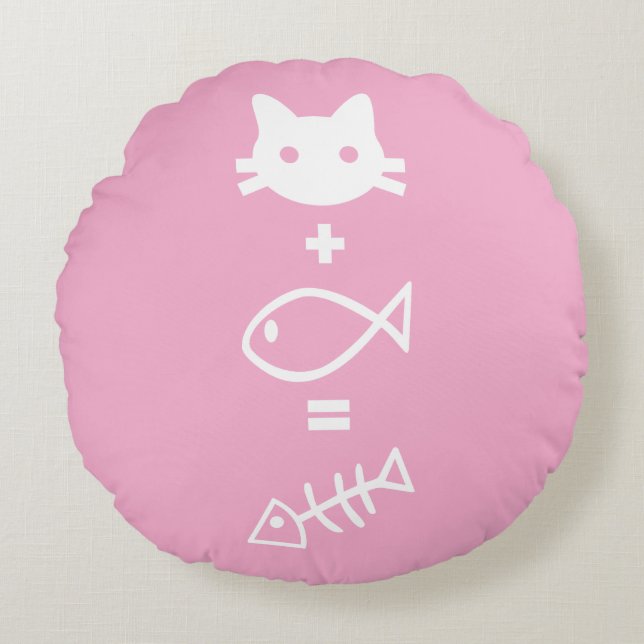 Cat-thematics Round Pillow (Front)