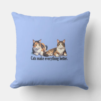 CaT Theme Throw Pillow With Adorable Design 