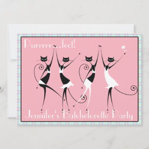 cat themed batchelorette party invitations no 2