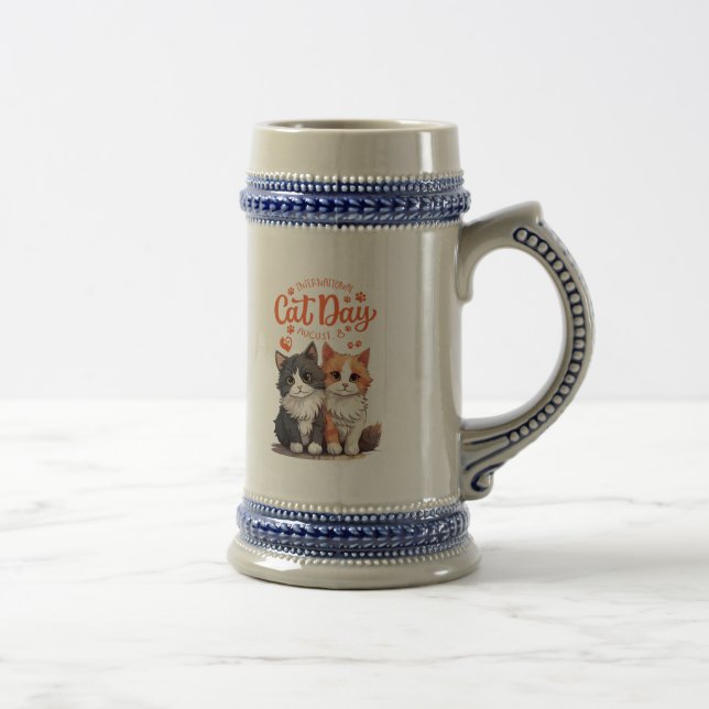 Cat-Themed Beer Stein (Right)