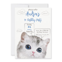 Cat Themed Birthday Invitation - Kid's Birthday