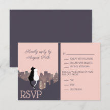 Cat themed wedding Response Card
