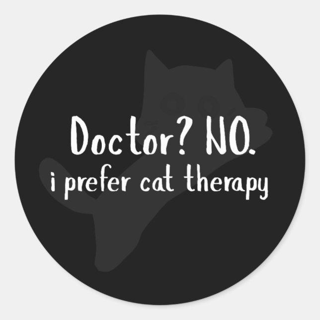Cat Therapy Sticker – Funny Cat Lover Gift (Front)