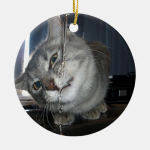 Cat_Thirst,_Ceramic_Christmas_Tree_Decoration. Ceramic Ornament