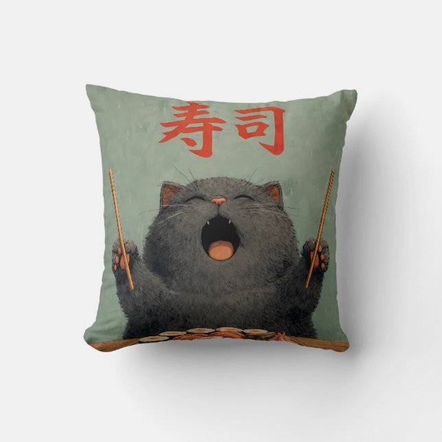 cat  throw pillow (Front)