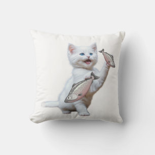 cat throw pillow