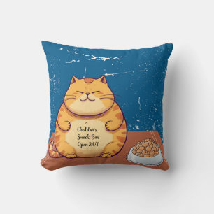 Cat Throw Pillow, 16" x 16" Orange Cat  Pillow