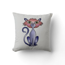Cat Throw Pillow - Crazy Cat Themed Gift