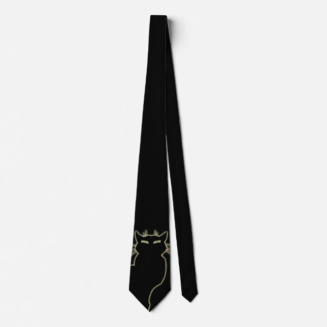 Cat Ties Stylish Black Cat Ties Cat Lover Gifts (Front)