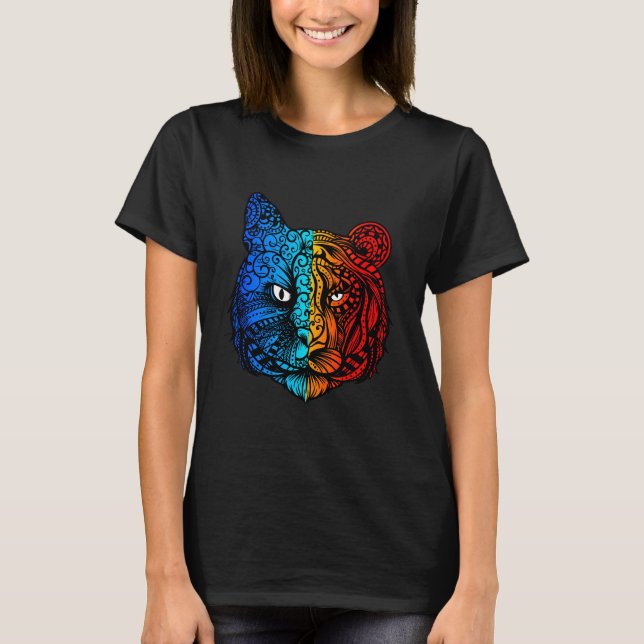Cat Tiger Face  T-Shirt (Front)