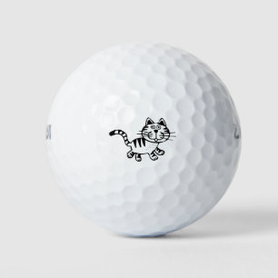 Cat Tiger Feline Animal Drawing Happy Png Black Golf Balls