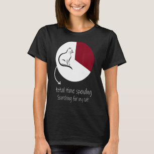 Cat Time Pie Chart Total Time Spending Searching F T-Shirt