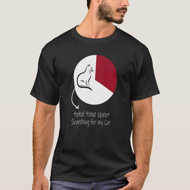 Cat Time Pie Chart Total Time Spent Searching For  T-Shirt (Front)