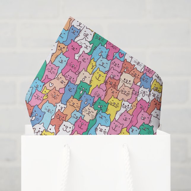 Cat Tissue Paper, Decoupage Kitty Kitten  Paper (Gift Bag)