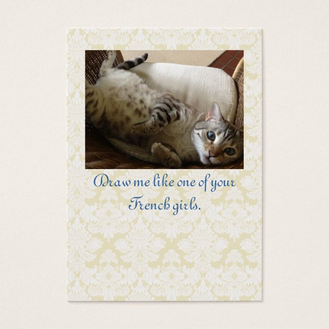 Cat Titanic Quote Brocade Gift Tag (Front)