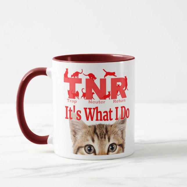 Cat TNR mug for a cat mom into cat TNR & rescue (Left)