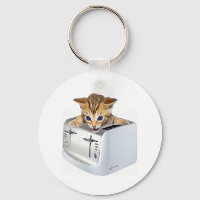 Cat Toaster Keychain (Front)