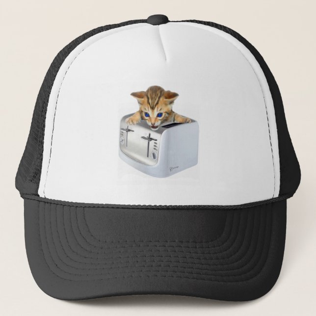 Cat Toaster Trucker Hat (Front)