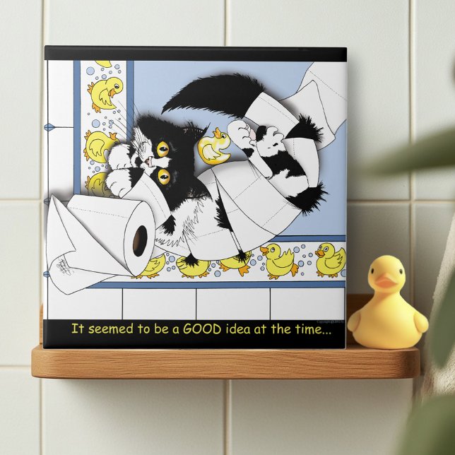 Cat Toilet Paper Blue Yellow Tile (Creator Uploaded)