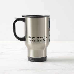 Cat tongue remote travel mug funny
