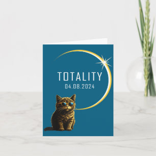 Cat Total Solar Eclipse 2024 Totality Funny Cat Gl Card