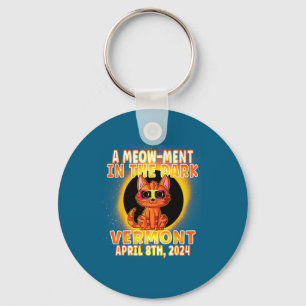 Cat Total Solar Eclipse Pun Keychain