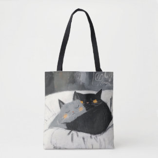 Cat Tote Bag, hand drawing, lovely illustration Bag