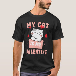 Cat Toy Valentine's Day Heart Balloon Box Her For  T-Shirt