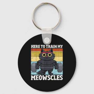 Cat Train My Meowscles Funny Gym Workout Cat Women Keychain