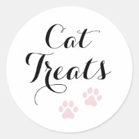 Cat Traite Calligraphie Favoriser Sticker Rond Cla