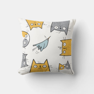 Cat Trap Funny Cute Chaos Cat Art Throw Pillow