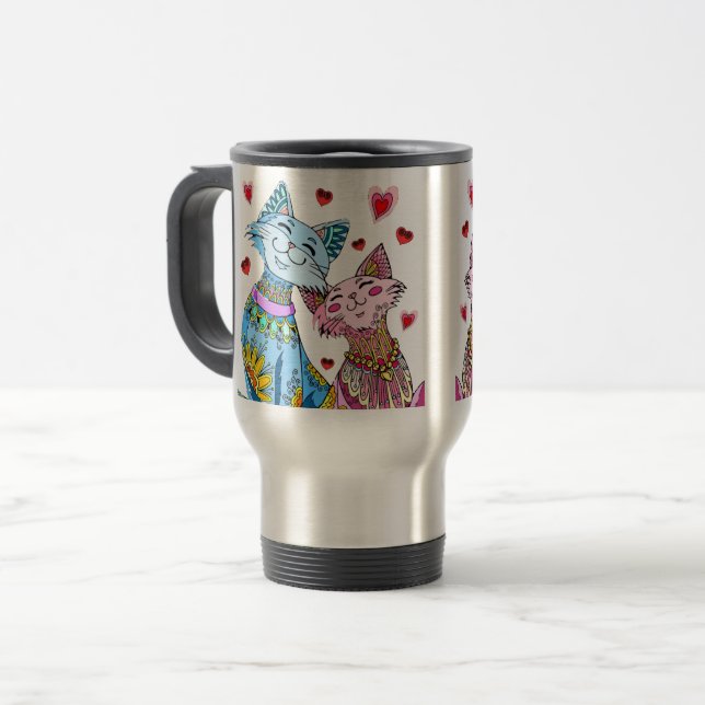 Cat Travel Mug (Front Left)
