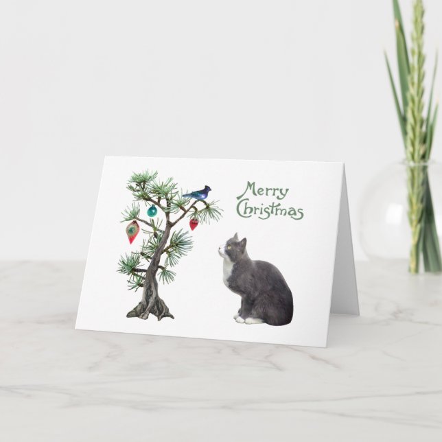 Cat Tree Christmas Card (Front)